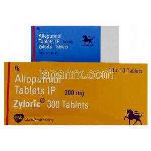 ザイロリック, アロプリノール 100mg / 300mg 錠 (GSK) 箱