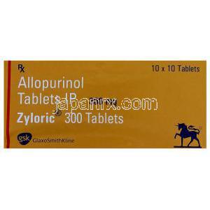 ザイロリック, アロプリノール 300mg 錠 (GSK) 箱