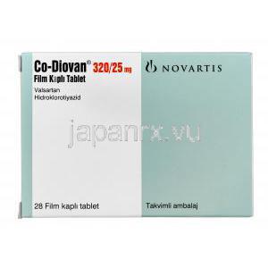 コディオバン Co-Diovan、バルサルタン320mg、　ヒドロクロロチアジド25mg　　箱