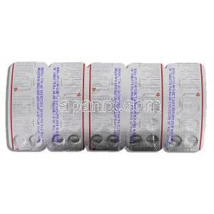 ビデュレット, アミロライド・ヒドロクロロチアジド配合 5mg/50mg 錠 (GSK) 包装裏面