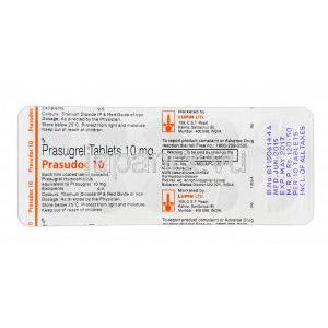 プラスードク，エフィエントジェネリック，プラスグレル 10mg ブリスターパック情報