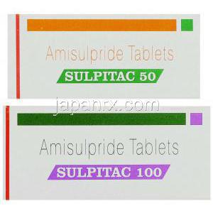 スルピタック, アミスルピリド 50mg 100mg 錠 (Sun Pharma) 箱