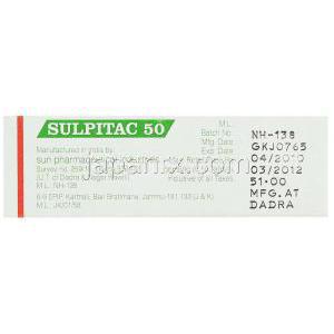 スルピタック, アミスルピリド 50mg 錠 (Sun Pharma) 製造者情報