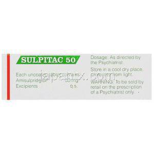 スルピタック, アミスルピリド 50mg 錠 (Sun Pharma) 成分