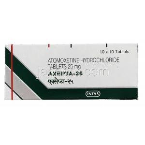 アクセプタ, アトモキセチン 40mg 錠 (Intas) 箱