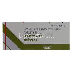 アクセプタ, アトモキセチン18mg　箱