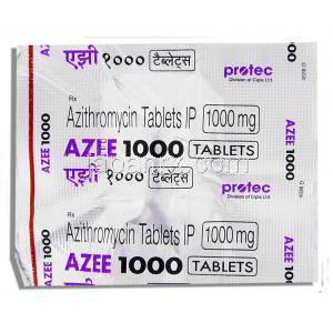 アジー, アジスロマイシン  1,000mg (Protec/Cipla) 包装