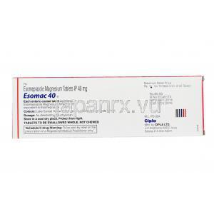 エソマック 40，ネキシウムジェネリック，エソメプラゾール　40mg　箱　情報