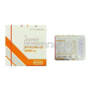 ゾニミド, ゾニサミド  Zonimid カプセル 25mg (Indas)