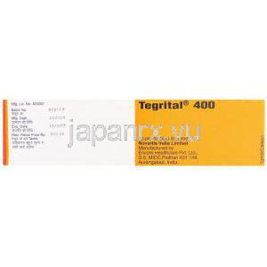 テグリタール, カルバマゼピン  400mg  錠 （ノバルティス社） 製造者情報