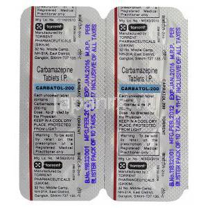 テグリタール, カルバマゼピン 200mg 錠　シート　製品情報