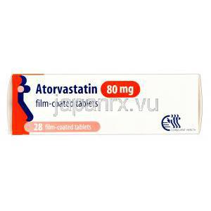 アトルバスタチン,リピトール ジェネリック,アトルバスタチン 80mg 箱　側面