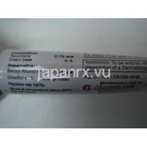 タズレット・クリーム （タザロテン）, Tazret, 0.1% クリーム (Glenmark) チューブ裏面