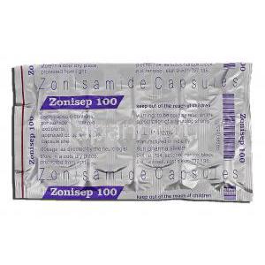 ゾニセップ, ゾニサミド 100mg, カプセル 包装
