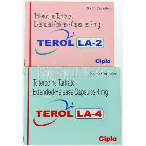 テロルLA, 酒石酸トルテロジン 1 mg 2MG	 カプセル(Cipla)