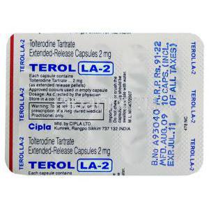 テロルLA, 酒石酸トルテロジン 2 mg ブリスターパック