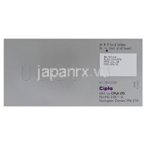 リセドロン酸ナトリウム(ベネット/ アクトネルジェネリック), Risofos, 35mg 錠 (Cipla) 製造者情報