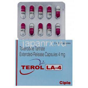 テロルLA, 酒石酸トルテロジン 4mg カプセル （Cipla）