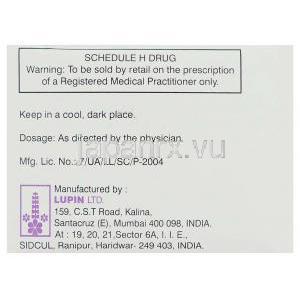 セフ, セファレキシン 500MG  カプセル 箱裏面