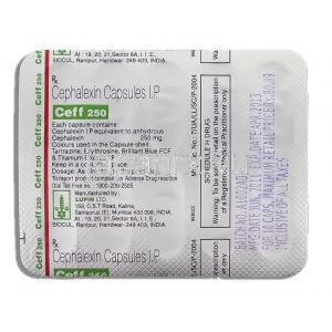 セフ, セファレキシン 250MG  カプセル裏面
