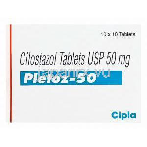 プレトス, シロスタゾール 50mg　箱