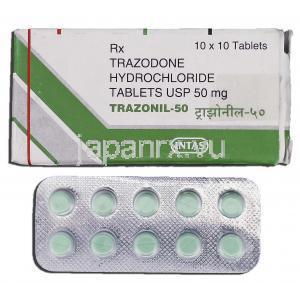 トラゾニル50 Trazonil 50, デジレル ジェネリック, トラゾドン 50mg, 錠