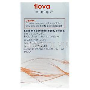 チオーバ, 臭化チオトロピウム  18mcg, 吸入用カプセル (CIPLA) 製造者情報