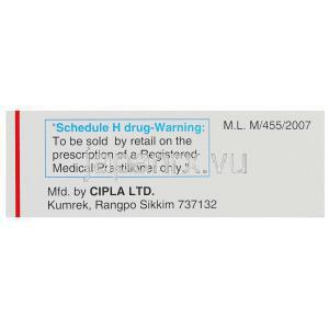 ダノゲン, ダナゾール 50mg カプセル (Cipla) 製造者情報