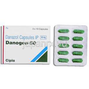 ダノゲン, ダナゾール 50mg カプセル (Cipla)