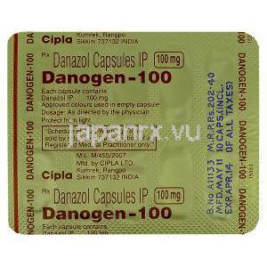 ダノゲン, ダナゾール 100mg カプセル　シート 製品情報