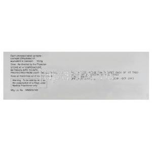 シプリル Cipril, ゼストリル  ジェネリック, リシノプリル Lisinopril  5mg 錠 (Cipla) 製造者情報