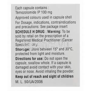 テモナット, テモゾロミド100mg 製造情報