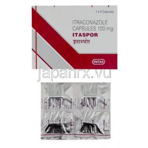 イタスポール Itaspor, イトリゾール ジェネリック, イトラコナゾール100mg カプセル (Cipla)
