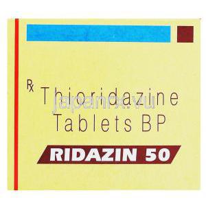 リダジン, チオリダジン 50mg 錠 (Sun Pharma) 箱
