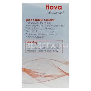 チオトロピウム, Tiova,  18mcg, 吸入用カプセル (CIPLA) 成分
