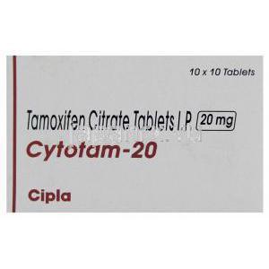 サイトタム／シトタム, タモキシフェン 20mg 錠 (Cipla) 箱