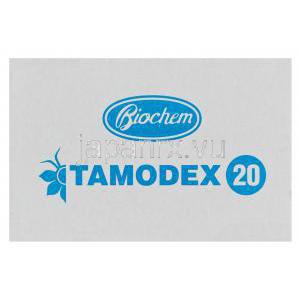 タモデックス, タモキシフェン　20mg 箱　側面