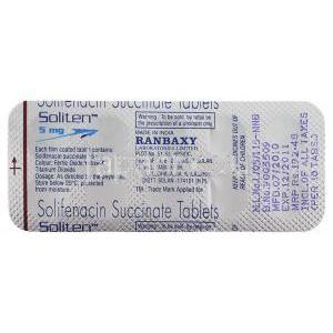 ソリテン, ソリフェナシン  10mg 錠 (Ranbaxy) 包装裏面