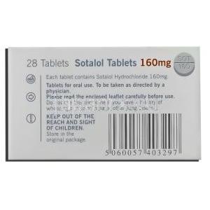 ソタロール, 塩酸ソタロール 160mg 錠 (Almus) 箱裏面