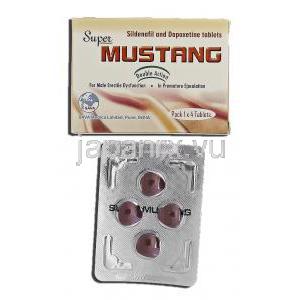 スーパームスタン Super Mustang, シルデナフィル／ダポキセチン, 100mg  60mg, 錠剤
