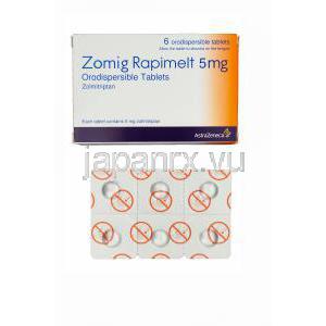 ゾーミッグラピメルト,ゾルミトリプタン　5mg　口腔内分散性錠