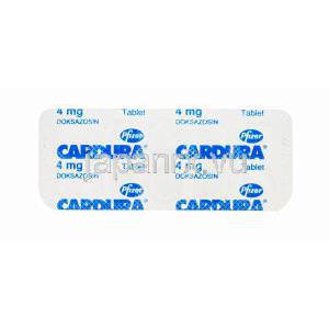 カルデュラ，ドキサゾシン 4mg　錠　シート　裏面
