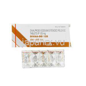 ディバー-OD 125, デパコートER　ジェネリック,ダイバルプロエックスナトリウム 125mg 徐放性錠
