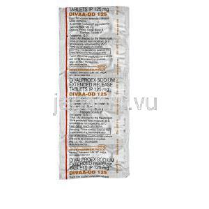 ディバー-OD 125, デパコートER　ジェネリック,ダイバルプロエックスナトリウム 125mg 徐放性錠