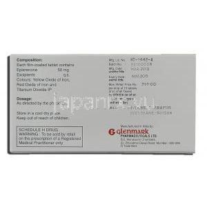 エプタス, エプレレノン 50mg 錠 (Glenmark) 製造者情報
