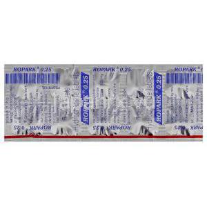 ロピニロール（レキップジェネリック）, Ropark, 0.25mg 錠 (Sun Pharma) 包装