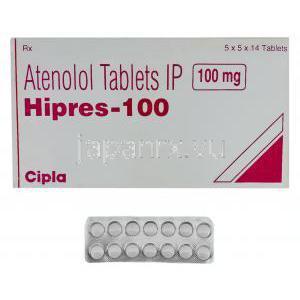 ハイプレス Hipres, テノーミン ジェネリック, アテノロール 100mg 錠 (Cipla) 包装