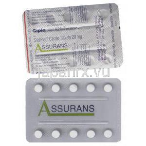 アシュアランス, シルデナフィル 20mg 錠 (Cipla)