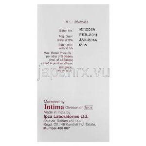 クロロキン（アラレンジェネリック）,LARIAGO,  500MG 分散性錠 (IPCA) 製造者情報
