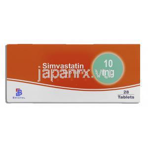 シンバスタチン, シンバスタチン 10mg 錠 (ブリストル) 箱